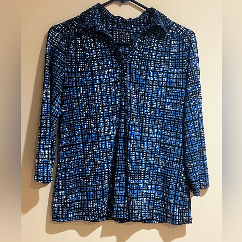 Royal Blue Button Up Blouse